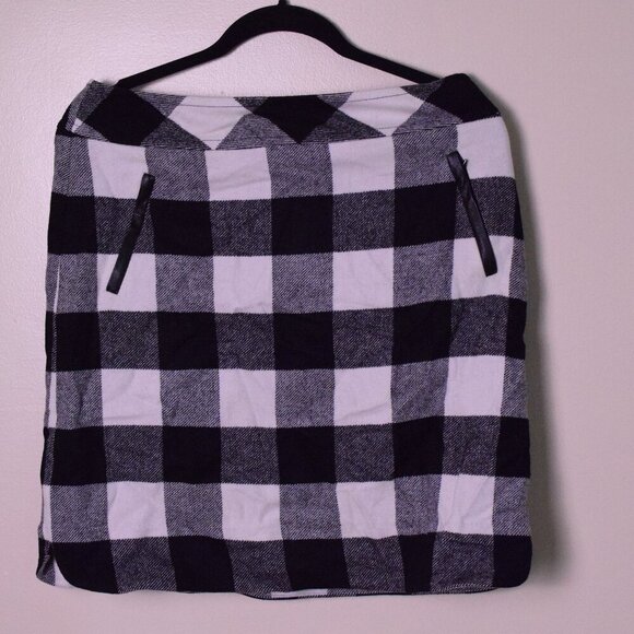 Women's Talbots Wool Blend Black & White Buffalo Check Plaid Skirt - Size 4 - Picture 2 of 6